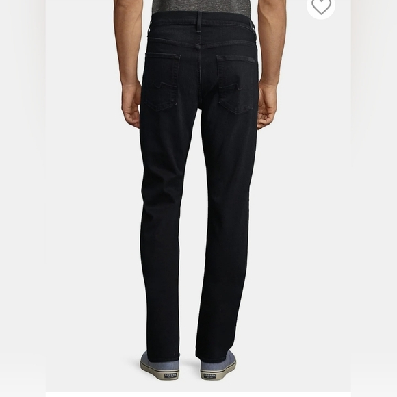 7 for All Mankind Slimmy Jeans Men's 29 Black Luxe Performance Slim Straight Leg - Picture 2 of 16